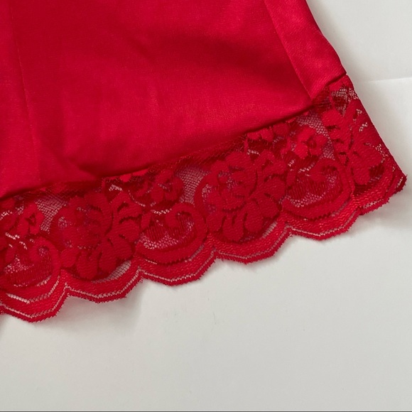 CHANTILLY Maidenform Red Silky Crop Camisole Sz 34 - Picture 3 of 6